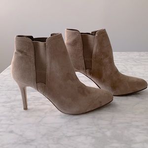 Ivanka Trump Taupe Suede Booties Size 10 New